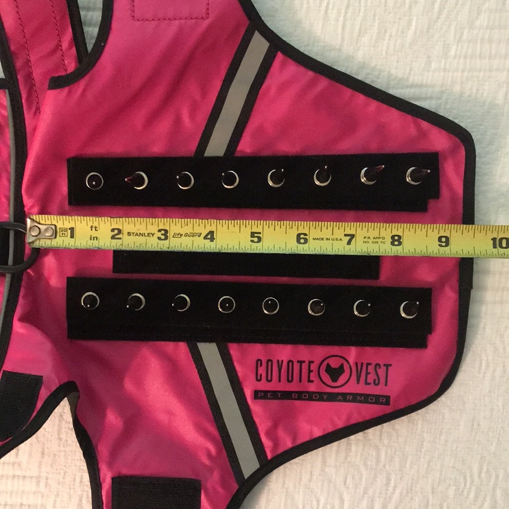 Coyote Vest Pet Body Armor for Dog or Cat Pink with Silver Spikes XS - Picture 15 of 15